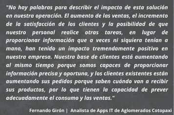 Customer Success Story  Aglomerados CotoPaxi 